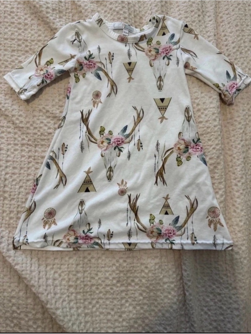 Bailey's Blossoms Boho Floral Deer Skull Teepee Dress 0-3M
